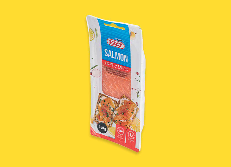 Sūdyta lašišų filė su oda VIČI
			, 
				 160 g, 24,69 Eur/kg