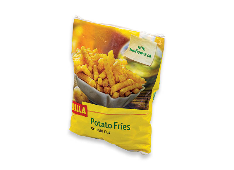 BILLA šaldytos bulvytės CRINKLE CUT
			, 
				 0,75 kg, 2,65 Eur/kg