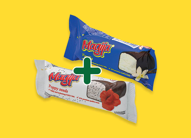 Glaistytas varškės sūrelis MAGIJA
			, 
				 40 g, 45 g, 10 rūšių, 0,59 Eur/vnt. Ir IKI EXPRESS