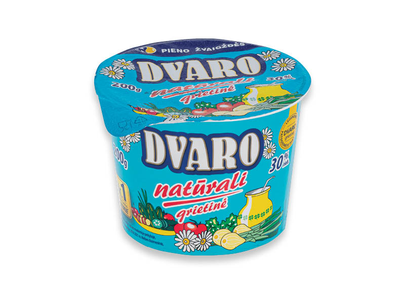 DVARO grietinė
			, 
				 200 g, 30 % rieb., 6,25 Eur/kg