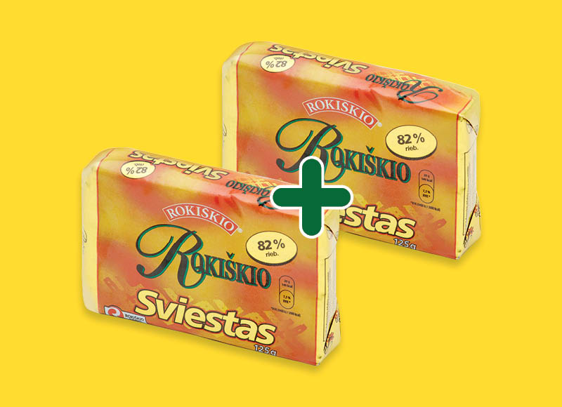 ROKIŠKIO sviestas
			, 
				 125 g, 82 % rieb., 2,39 Eur/vnt.