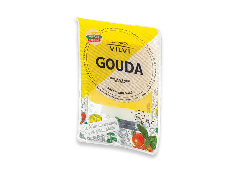Puskietis VILVI GOUDA sūris riekutėmis
			, 
				 150 g, 48 % rieb., 9,93 Eur/kg