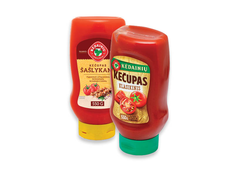 KĖDAINIŲ kečupui
			, 
				 550 g, 1 kg, 2 rūšių
