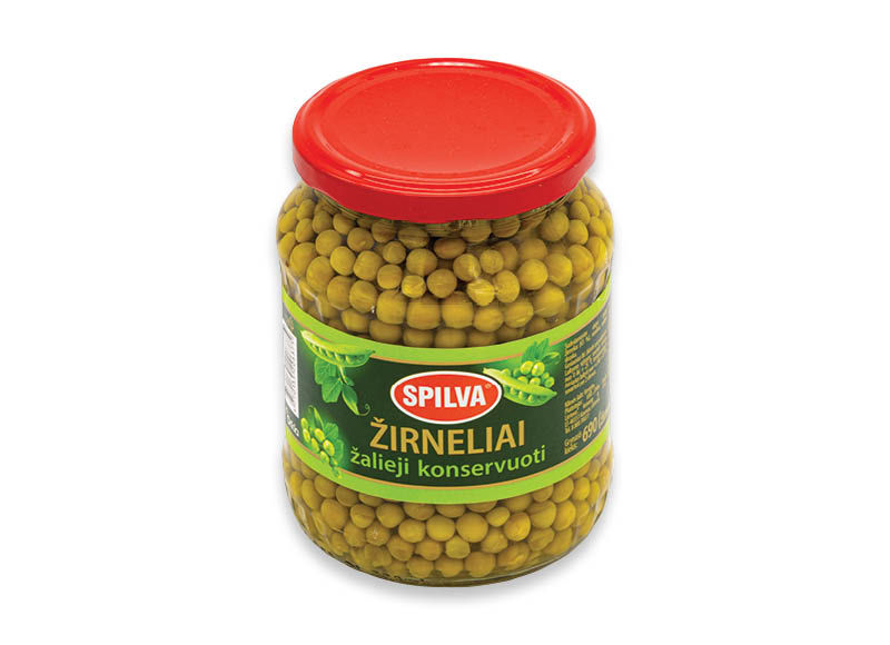 Konservuoti žalieji žirneliai SPILVA
			, 
				 690 g, 2,16 Eur/kg