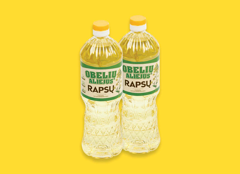 OBELIŲ rapsų aliejus
			, 
				 0,9 l, 1,88 Eur/l