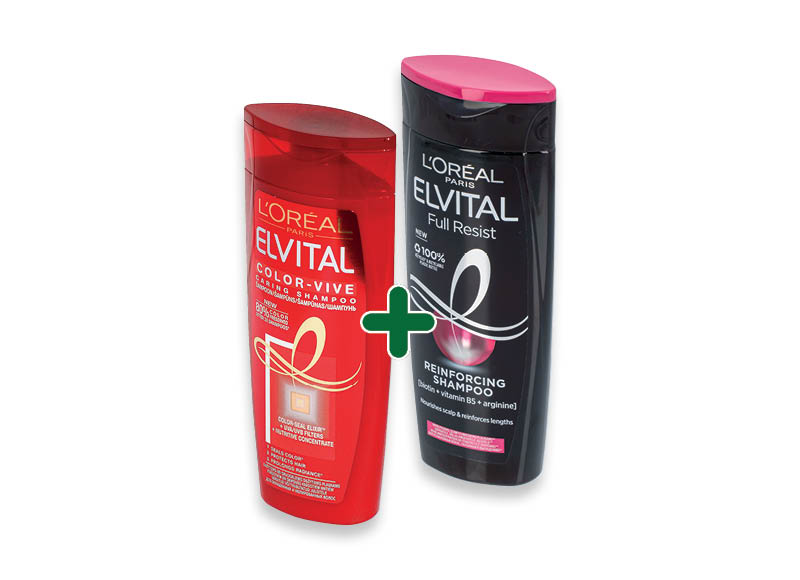 Šampūnas arba kondicionierius ELVITAL
			, 
				 200 ml, 250 ml, įvairių rūšių 4,79 Eur/vnt.