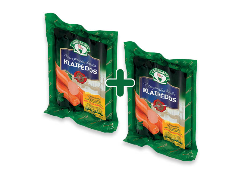 Virtos KLAIPĖDOS PIENIŠKOS dešrelės
			, 
				 300 g, 2,29 Eur/vnt.