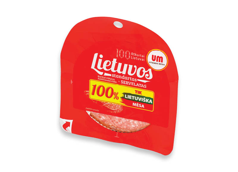 Karštai rūkyta dešra LIETUVIŠKAS STANDARTAS griežinėliais
			, 
				 200 g, a. r., 7,95 Eur/kg