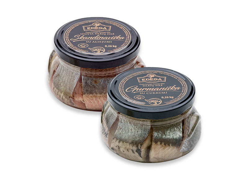 GURMANIŠKA ir SKANDINAVIŠKA silkių filė EDEGA
			, 
				 260 g, 2 rūšių, 9,81 Eur/kg. Ir IKI EXPRESS