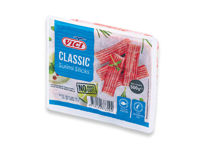 Krabų skonio lazdelės iš surimio VIČI CLASSIC
			, 
				 500 g, 5,98 Eur/kg