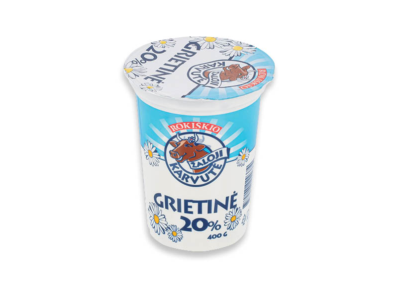 Grietinė ŽALOJI KARVUTĖ
,
400 g, 20 % rieb., 3,73 Eur/kg Grietinė ŽALOJI KARVUTĖ
,
400 g, 20 % rieb., 3,73 Eur/kg