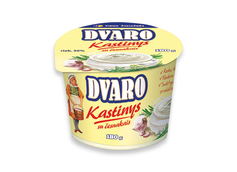 DVARO kastinys su česnakais
			, 
				 180 g, 30% rieb., 9,94 Eur/kg
