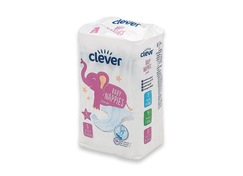 CLEVER sauskelnės JUNIOR
,
12 vnt., 12–25 kg, 5 dydžio 0,17 Eur/vnt. CLEVER sauskelnės JUNIOR
,
12 vnt., 12–25 kg, 5 dydžio 0,17 Eur/vnt.
