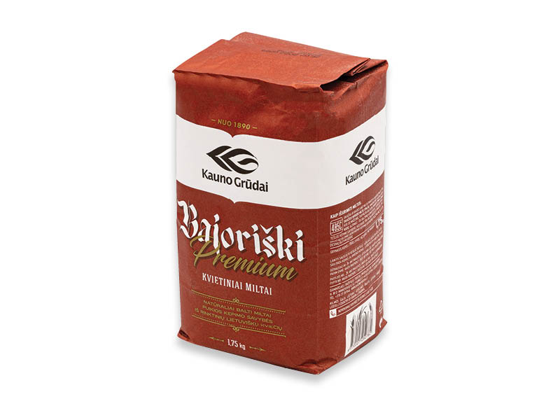 Kvietiniai miltai BAJORIŠKI PREMIUM 405C
			, 
				 1,75 kg, a. r., 0,97 Eur/kg