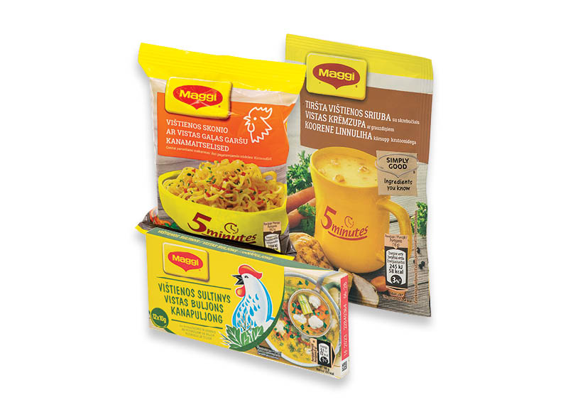 Padažams, sultiniams, greitai paruošiamiems makaronams ir idėjos pietums MAGGI
			, 
				 Įvairių rūšių. Ir IKI EXPRESS
