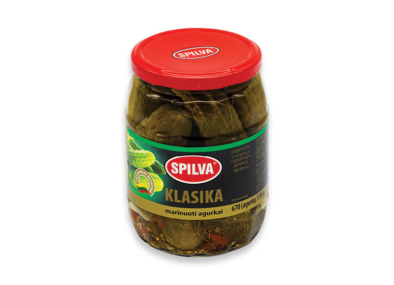 Marinuoti agurkai SPILVA
,
670 g, 2,22 Eur/kg Marinuoti agurkai SPILVA
,
670 g, 2,22 Eur/kg