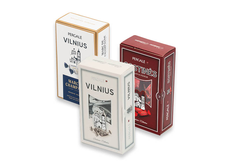 Saldainių dėžutės VILNIUS, SOSTINĖS, MARC DE CHAMPAGNE
			, 
				 140 g, 170 g, 3 rūšių. Ir IKI EXPRESS
