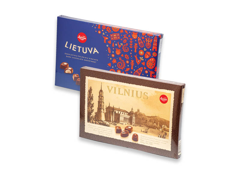 Saldainių dėžutė LAIMA
			, 
				 (pasiūlymas galioja nuotraukoje pavaizduotoms prekėms) 360 g, 2 rūšių 10,53 Eur/kg