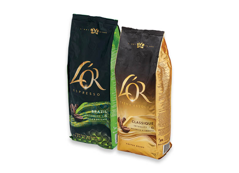 Kavos pupelės L’OR
			, 
				 1 kg, 3 rūšių. Ir IKI EXPRESS