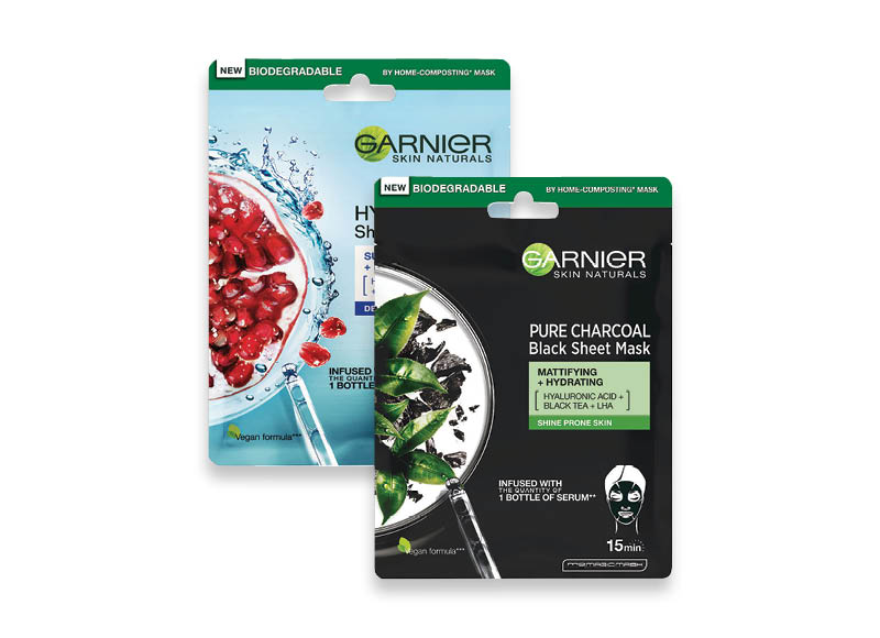 Lakštinė veido kaukė GARNIER
			, 
				 Įvairių rūšių