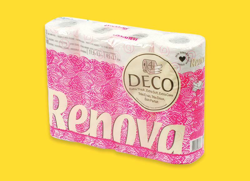 Tualetinis popierius RENOVA DECO
			, 
				 12 rit., 4 sl., 0,37 Eur/rit.