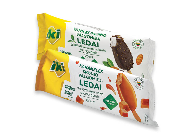 IKI valgomieji ledai ant pagaliuko
,
120 ml, 2 rūšių, 3,75 Eur/l IKI valgomieji ledai ant pagaliuko
,
120 ml, 2 rūšių, 3,75 Eur/l