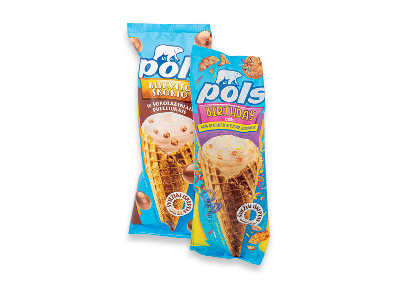Valgomieji ledai POLS vafliniame ragelyje
			, 
				 200 ml, 2 rūšių, 4,95 Eur/l