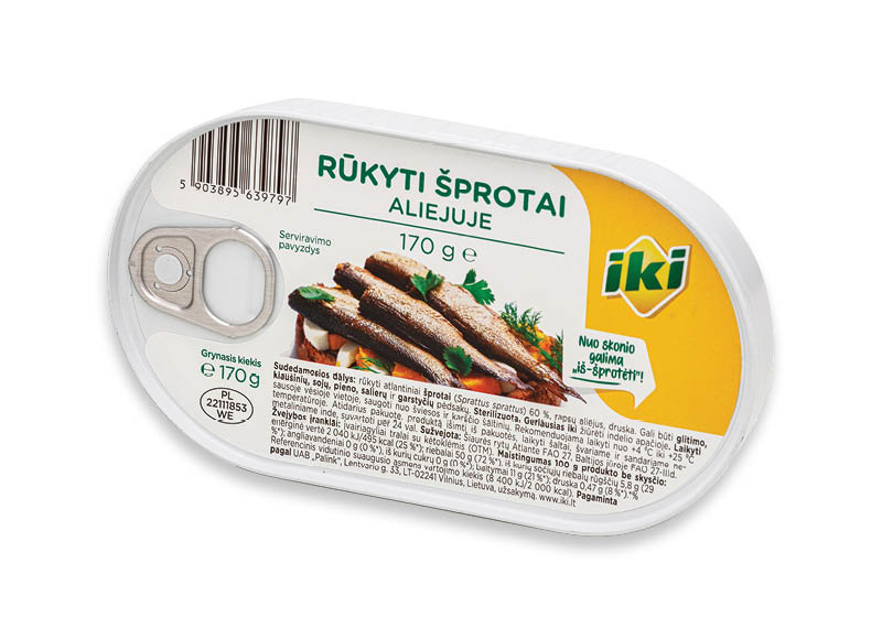 IKI rūkyti šprotai aliejuje
,
170 g, 7,59 Eur/kg IKI rūkyti šprotai aliejuje
,
170 g, 7,59 Eur/kg