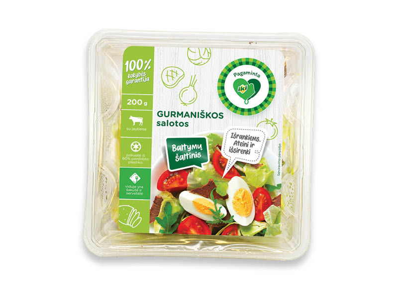 PAGAMINTA IKI GURMANIŠKOS salotos
			, 
				 200 g, 14,45 Eur/kg. Ir IKI EXPRESS