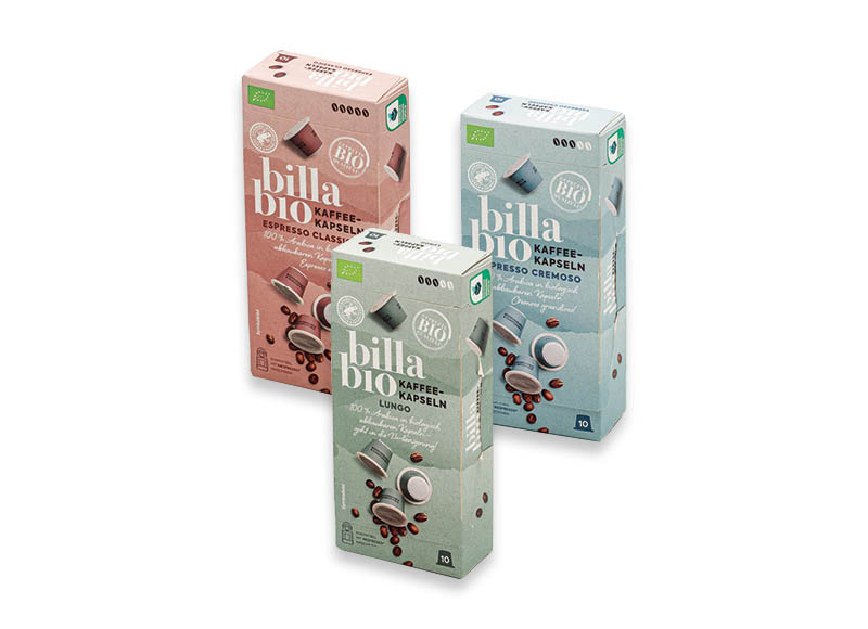 BILLA BIO kavos kapsulės
			, 
				 10 vnt., 3 rūšių, 0,25 Eur/vnt.