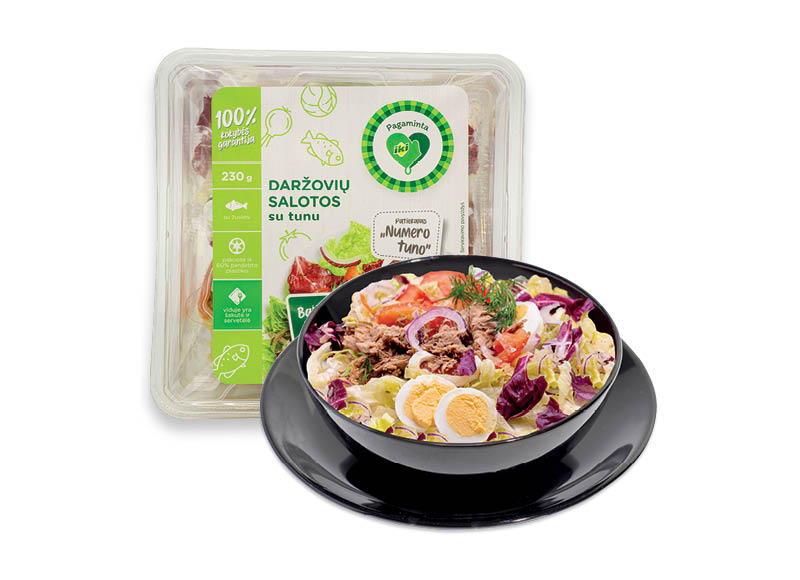 PAGAMINTA IKI daržovių salotos su tunu
			, 
				 230 g, 12,13 Eur/kg. Ir IKI EXPRESS