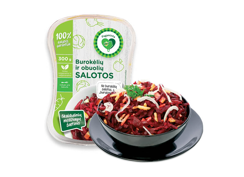 PAGAMINTA IKI burokėlių ir obuolių salotos
			, 
				 300 g, 4,63 Eur/kg. Ir IKI EXPRESS