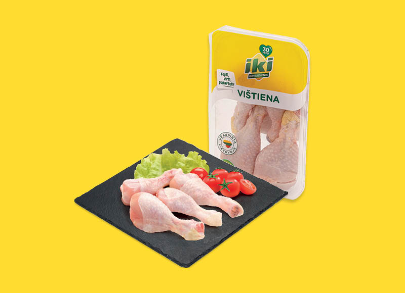 IKI šviežios viščiukų broilerių blauzdelės
,
(užauginta be antibiotikų) 500 g, 2,90 Eur/kg. Ir IKI EXPRESS IKI šviežios viščiukų broilerių blauzdelės
,
(užauginta be antibiotikų) 500 g, 2,90 Eur/kg. Ir IKI EXPRESS