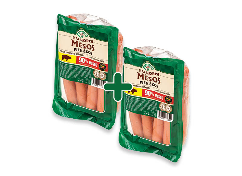 Virtos PIENIŠKOS dešrelės KAI NORISI MĖSOS
			, 
				 430 g, a. r., 5,39 Eur/vnt.