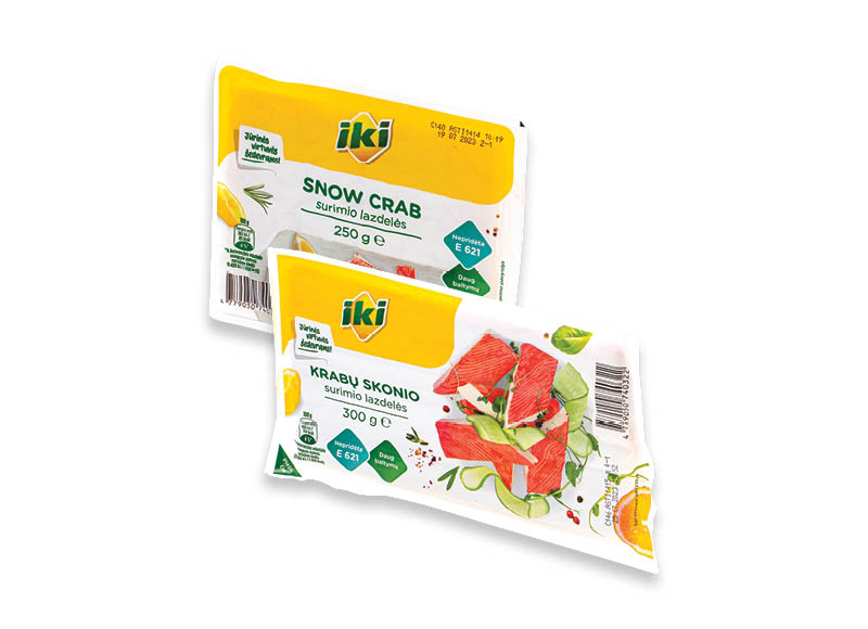 IKI krabų ir snieginių krabų skonio lazdelės
,
250 g, 300 g, 2 rūšių IKI krabų ir snieginių krabų skonio lazdelės
,
250 g, 300 g, 2 rūšių