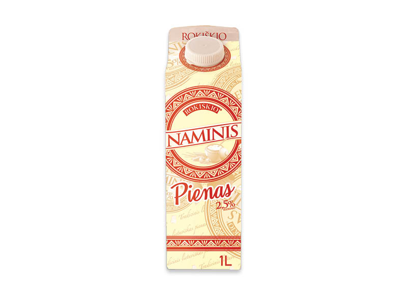 ROKIŠKIO NAMINIS pienas
			, 
				 1 l, 2,5 % rieb.