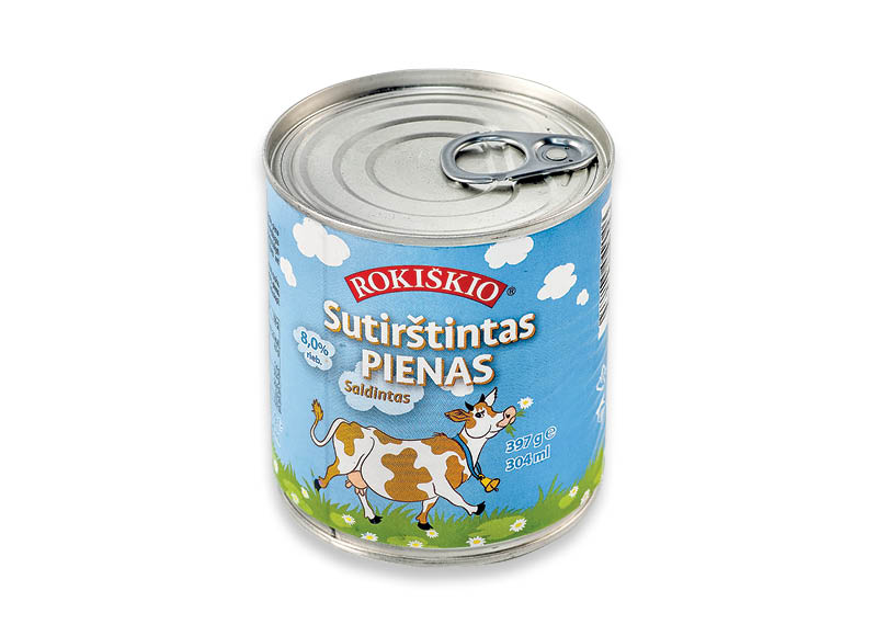 ROKIŠKIO saldintas sutirštintas pienas
			, 
				 397 g, 8 % rieb., 5,01 Eur/kg. Ir IKI EXPRESS