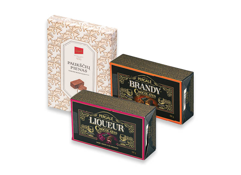 Saldainių dėžutė BRANDY, LIQUER, PAUKŠČIŲ PIENAS
			, 
				 160 g, 190 g, 3 rūšių