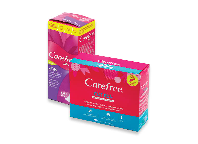 Higieniniams įklotams CAREFREE
			, 
				 4 rūšių