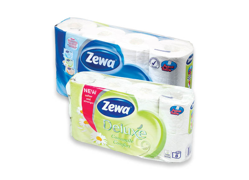 Tualetinis popierius ZEWA DELUXE
			, 
				 8 rit., 2 rūšių, 0,46 Eur/rit.