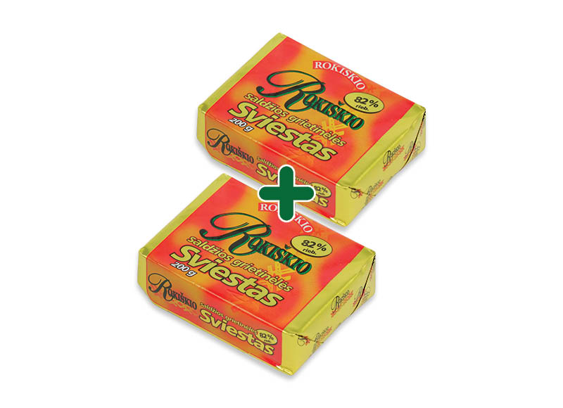 ROKIŠKIO saldžios grietinėlės sviestas
			, 
				 200 g, 82 % rieb, 9,45 Eur/kg