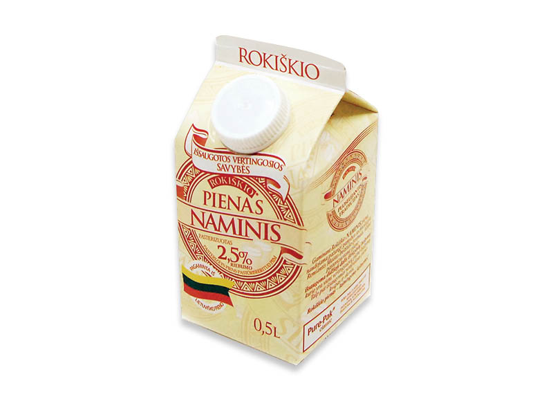 ROKIŠKIO naminis pienas
			, 
				 0,5 l, 2,5 % rieb. 1,38 Eur/l