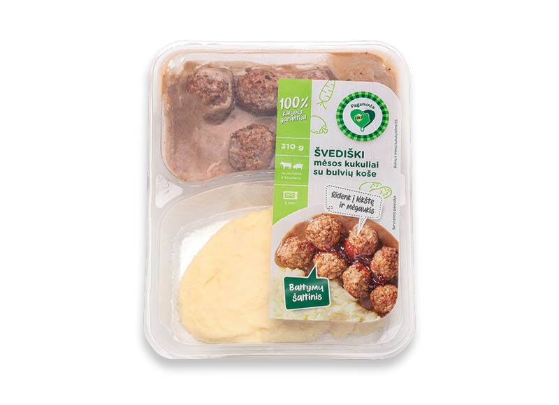PAGAMINTA IKI ŠVEDIŠKI kukuliai su bulvių koše
			, 
				 310 g, 9,65 Eur/kg. Ir IKI EXPRESS