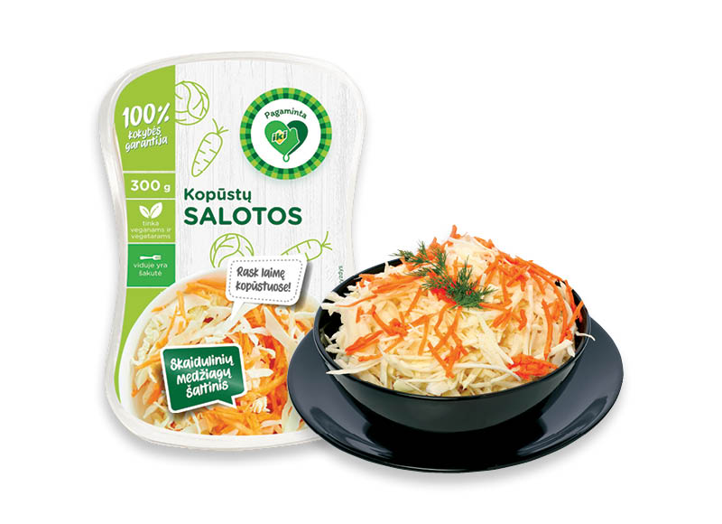 PAGAMINTA IKI kopūstų salotos
			, 
				 300 g, 4,30 Eur/kg. Ir IKI EXPRESS