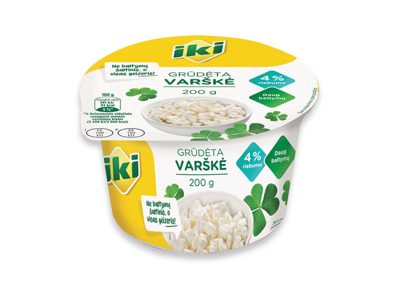 IKI GRŪDĖTA varškė
,
200 g, 4 % rieb., 4,95 Eur/kg IKI GRŪDĖTA varškė
,
200 g, 4 % rieb., 4,95 Eur/kg