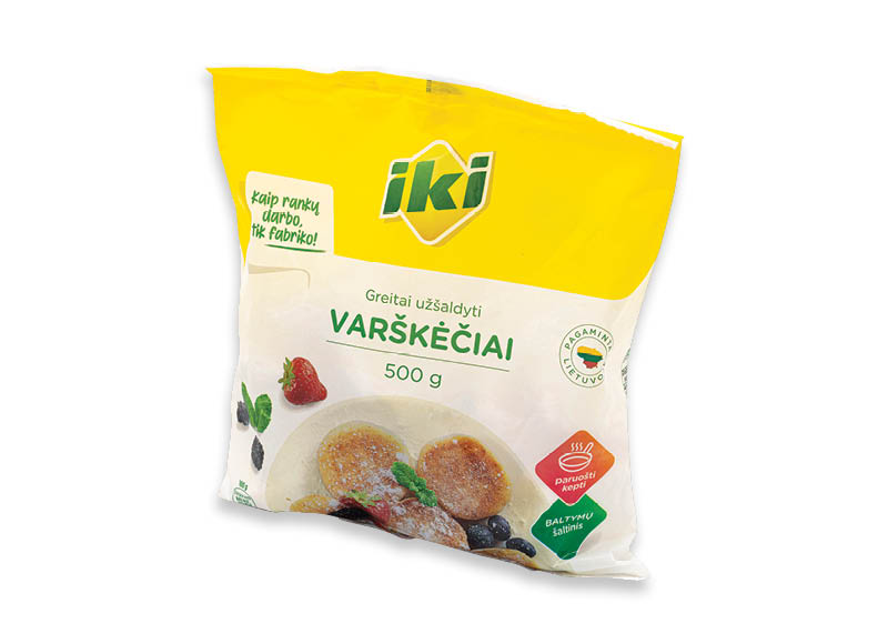 IKI šaldyti varškėčiai
			, 
				 500 g, 2,98 Eur/kg