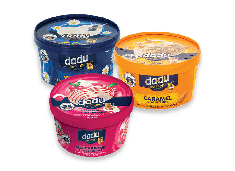 Valgomųjų ledų dėžutė DADU
			, 
				 800 ml, 3 rūšių, 4,36 Eur/l