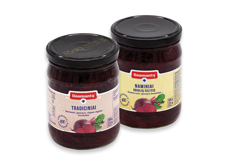 Konservuoti DAUMANTŲ burokėliai
			, 
				 500 g, 2 rūšių, 1,98 Eur/kg