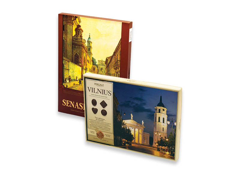 Saldainių dėžutė SENASIS VILNIUS ir VILNIAUS ASORTI
			, 
				 348 g, 2 rūšių, 12,33 Eur/kg