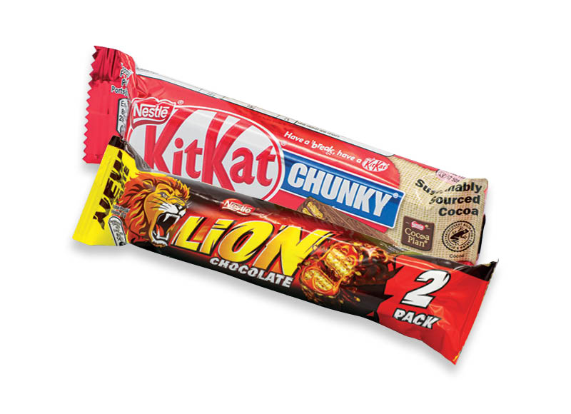 Šokoladiniai batonėliai KIT KAT ir LION
			, 
				 5 rūšių. Ir IKI EXPRESS